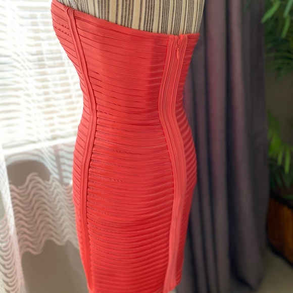 BCBGMaxazria Women's Pink Strapless Bandage Dress - Picture 5 of 8